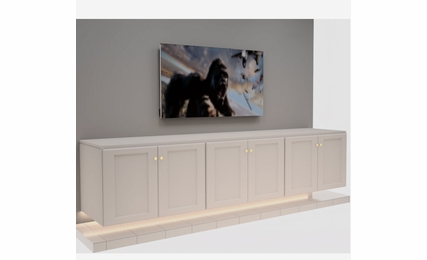 Kabinet King White Shaker EC3-108"x24": Entertainment Center Built-In Cabinetry: RTA Cabinets