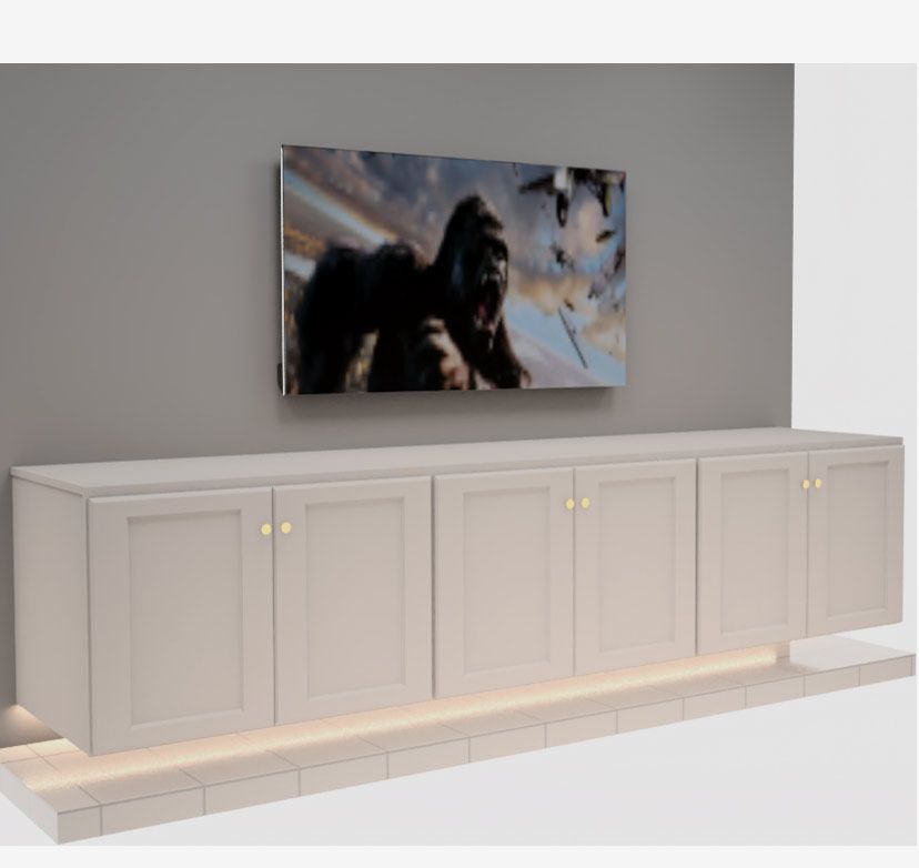 King White Shaker EC3108"x24" Entertainment Center BuiltIn