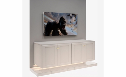 Kabinet King White Shaker EC3-78"x24": Entertainment Center Built-In Cabinetry: RTA Cabinets