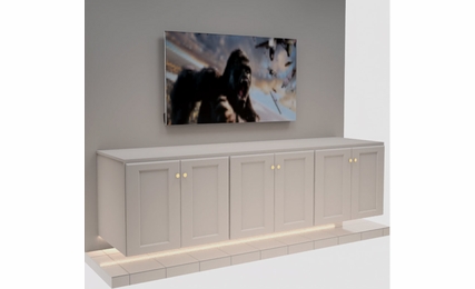 Kabinet King White Shaker EC3-90"x24": Entertainment Center Built-In Cabinetry: RTA Cabinets