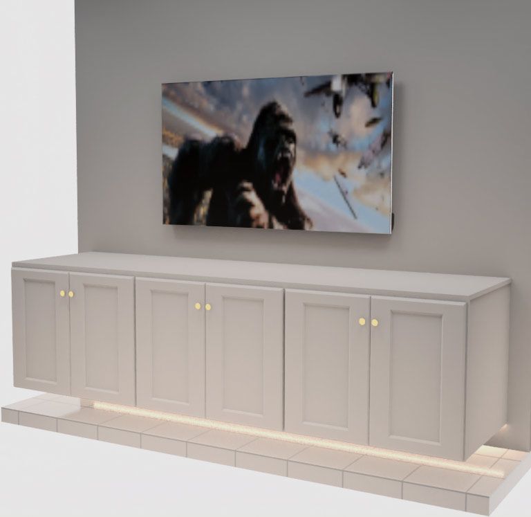 King White Shaker EC390"x24" Entertainment Center BuiltIn