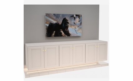 Kabinet King White Shaker EC3-99"x24": Entertainment Center Built-In Cabinetry: RTA Cabinets