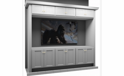 Kabinet King White Shaker EC4-96"x84": Entertainment Center Built-In Cabinetry: RTA Cabinets