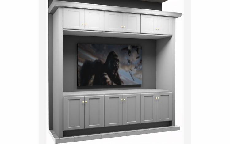 Kabinet King White Shaker EC4-96"x90": Entertainment Center Built-In Cabinetry: RTA Cabinets