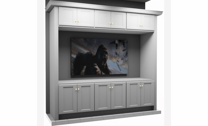 Kabinet King White Shaker EC4-96"x90": Entertainment Center Built-In Cabinetry: RTA Cabinets