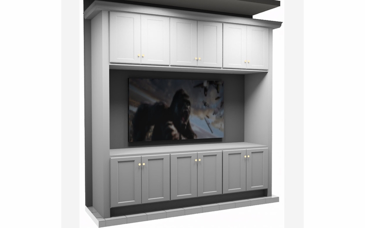 Kabinet King White Shaker EC4-96"x96": Entertainment Center Built-In Cabinetry: RTA Cabinets