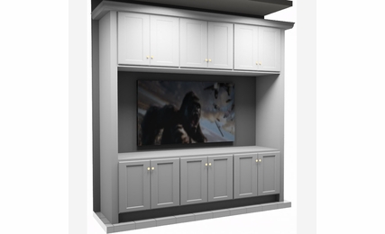 Kabinet King White Shaker EC4-96"x96": Entertainment Center Built-In Cabinetry: RTA Cabinets