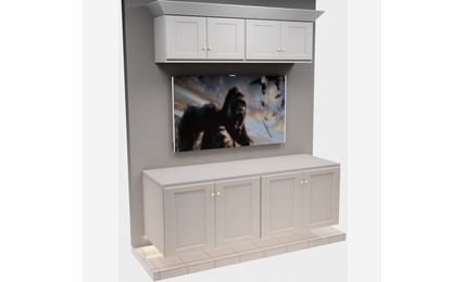 Kabinet King White Shaker EC5-72"x84": Entertainment Center Built-In Cabinetry: RTA Cabinets