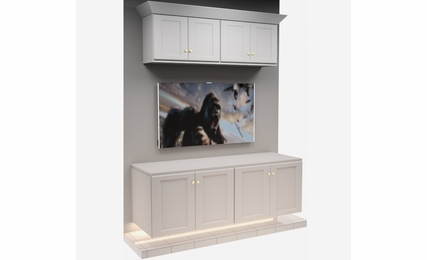 Kabinet King White Shaker EC5-72"x90": Entertainment Center Built-In Cabinetry: RTA Cabinets
