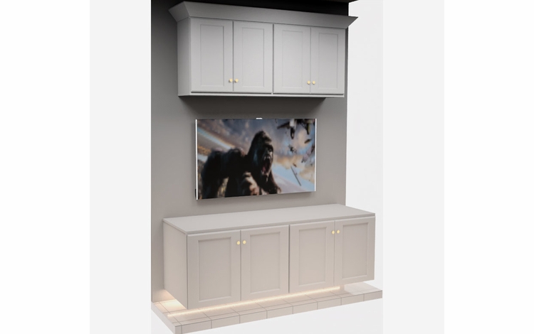 Kabinet King White Shaker EC5-72"x96": Entertainment Center Built-In Cabinetry: RTA Cabinets