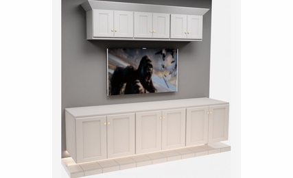 Kabinet King White Shaker EC5-99"x84": Entertainment Center Built-In Cabinetry: RTA Cabinets