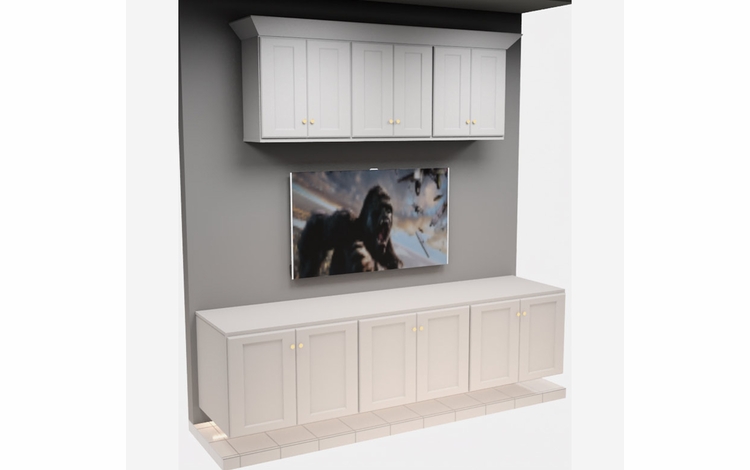 Kabinet King White Shaker EC5-99"x96": Entertainment Center Built-In Cabinetry: RTA Cabinets