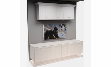 Kabinet King White Shaker EC5-99"x96": Entertainment Center Built-In Cabinetry: RTA Cabinets