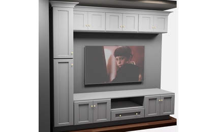 Kabinet King White Shaker EC6-105"x90": Entertainment Center Built-In Cabinetry: RTA Cabinets