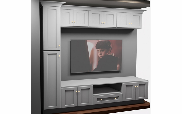Kabinet King White Shaker EC6-105"x90": Entertainment Center Built-In Cabinetry: RTA Cabinets