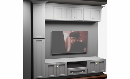 Kabinet King White Shaker EC6-105"x96": Entertainment Center Built-In Cabinetry: RTA Cabinets