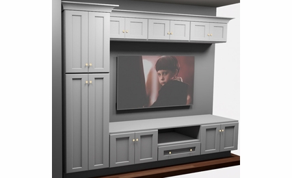 Kabinet King White Shaker EC6-114"x84": Entertainment Center Built-In Cabinetry: RTA Cabinets