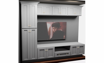 Kabinet King White Shaker EC6-114"x90": Entertainment Center Built-In Cabinetry: RTA Cabinets