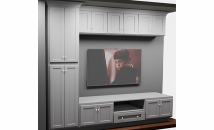 Kabinet King White Shaker EC6-114"x96": Entertainment Center Built-In Cabinetry: RTA Cabinets