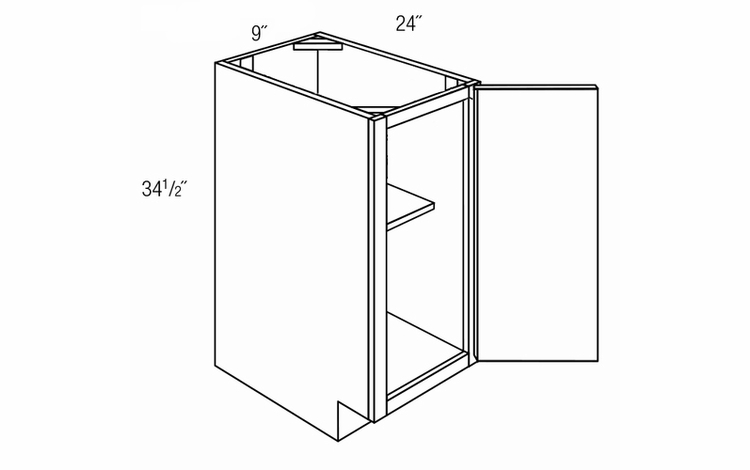 Kabinet King White Shaker FB09: Base Cabinet: RTA Kitchen Cabinet