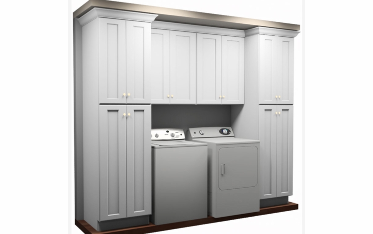 Kabinet King White Shaker LR1-108"x90": Laundry Room Built-In Cabinetry: RTA Cabinets