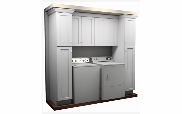 Kabinet King White Shaker LR1-90"x84": Laundry Room Built-In Cabinetry: RTA Cabinets