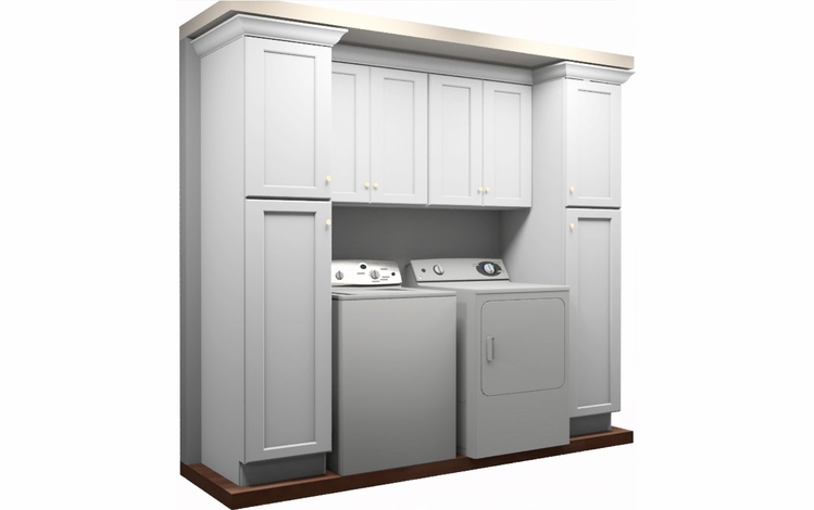 Kabinet King White Shaker LR1-96"x84": Laundry Room Built-In Cabinetry: RTA Cabinets