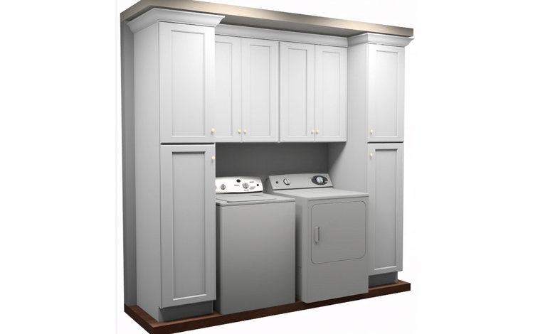 Kabinet King White Shaker LR1-96"x90": Laundry Room Built-In Cabinetry: RTA Cabinets