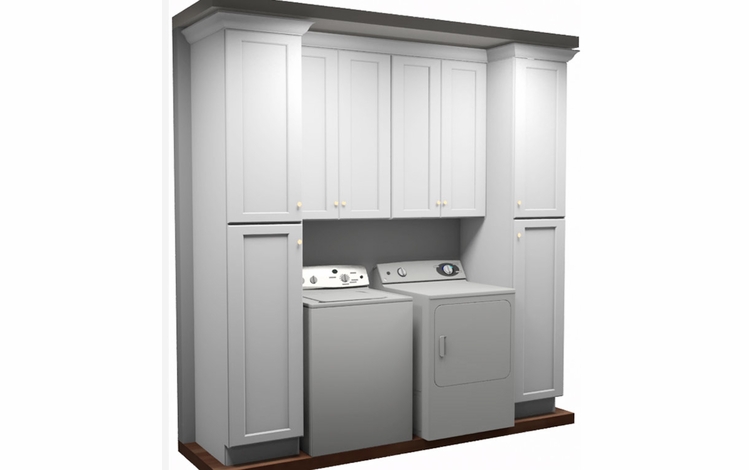 Kabinet King White Shaker LR1-96"x96": Laundry Room Built-In Cabinetry: RTA Cabinets