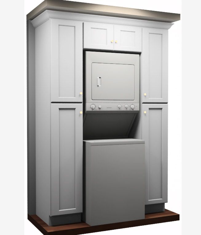 King White Shaker LR260"x90" Laundry Room BuiltIn