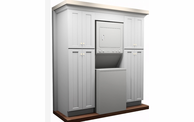 Kabinet King White Shaker LR2-78"x87": Laundry Room Built-In Cabinetry: RTA Cabinets