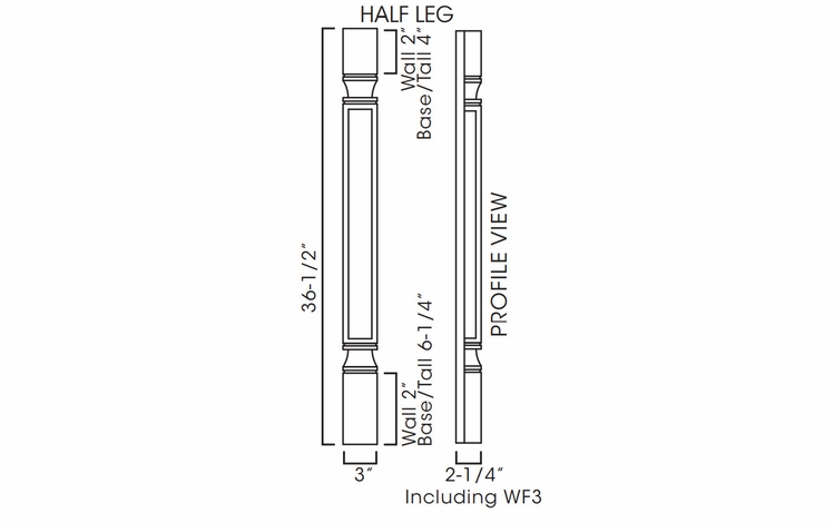 Kabinet King White Shaker POLE75-B3: Decor Half Leg (Trimmable): RTA Kitchen Cabinet