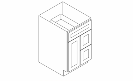 Kabinet King White Shaker S3021DR: Right Bathroom Vanity: RTA Kitchen Cabinet