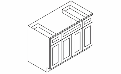Kabinet King White Shaker S4821B12D: Bathroom Vanity: RTA Kitchen Cabinet