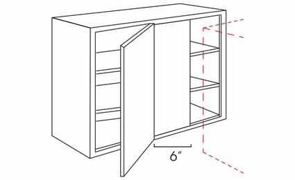 Kabinet King White Shaker WBLC30/33-3042: Wall Blind Corner Cabinet: RTA Kitchen Cabinet