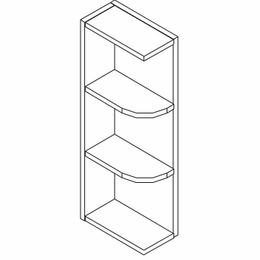 Kabinet King White Shaker WES536: Wall End Open Shelf: RTA Kitchen Cabinet