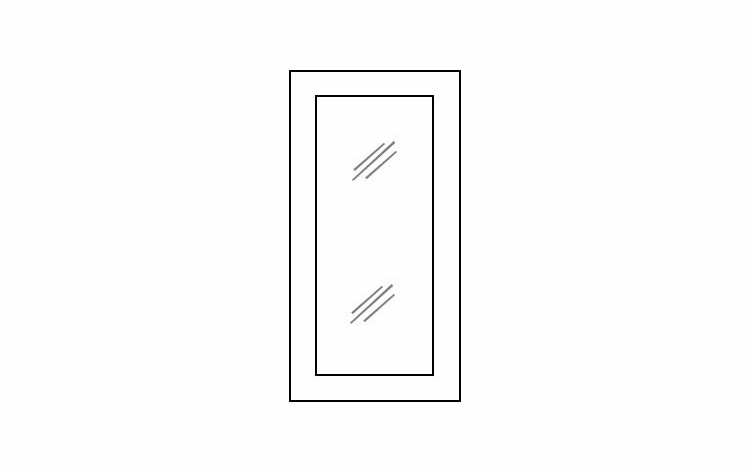 Lait Grey Shaker W2112GD: Glass Door - No Mullion: RTA Kitchen Cabinet