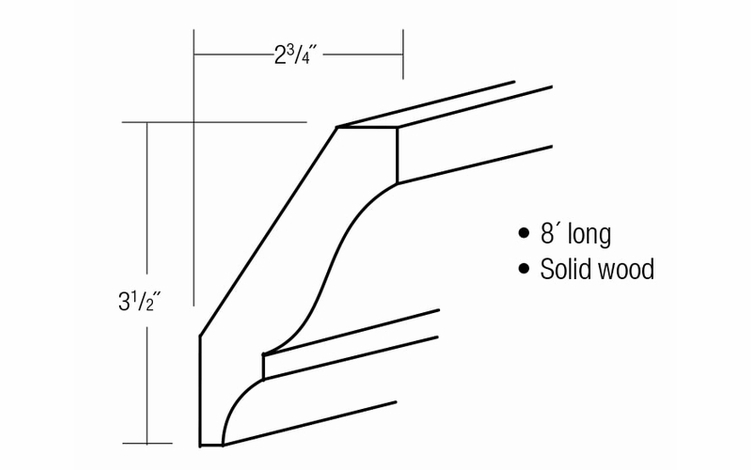 LCM8: Large Crown Molding: Yarmouth Slab RTA Kitchen Cabinet