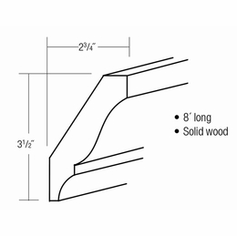 LCM8: Large Crown Molding: Yarmouth Slab RTA Kitchen Cabinet