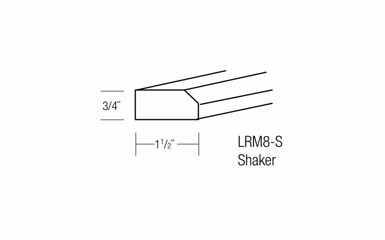 LRM8-S: Shaker Light Rail Molding: Essex Castle RTA Kitchen Cabinet