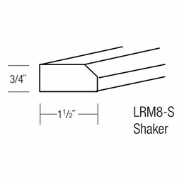 LRM8-S: Shaker Light Rail Molding: Essex Castle RTA Kitchen Cabinet