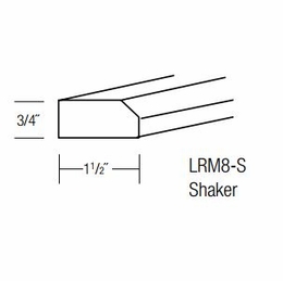 LRM8-S: Shaker Light Rail Molding: Essex Norwich RTA Kitchen Cabinet