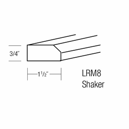 LRM8-S: Shaker Light Rail Molding: Essex RTA Kitchen Cabinet