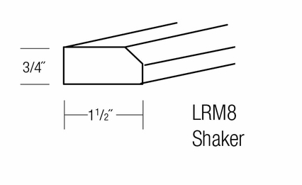 LRM8-S: Shaker Light Rail Molding: Essex RTA Kitchen Cabinet