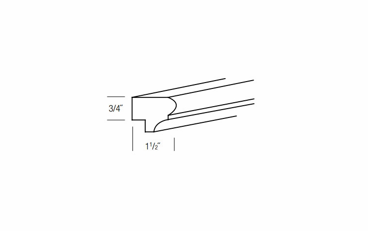 LRM8-T: Traditional Light Rail Molding: Dover Lunar RTA Kitchen Cabinet