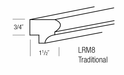 LRM8-T: Traditional Light Rail Molding: Trenton Recessed RTA Kitchen Cabinet