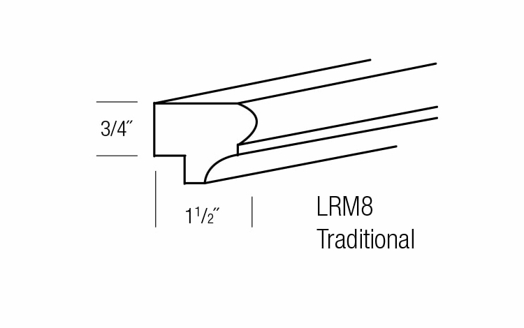 LRM8-T: Traditional Light Rail Molding: Yarmouth Slab RTA Kitchen Cabinet