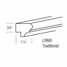LRM8-T: Traditional Light Rail Molding: Yarmouth Slab RTA Kitchen Cabinet