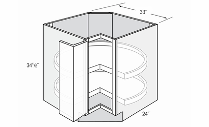 LS33: Corner Base Cabinet: Trenton Recessed RTA Kitchen Cabinet