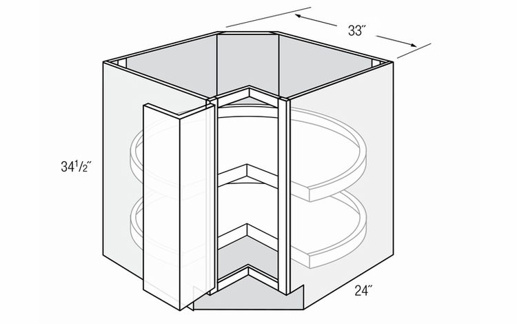 LS33: Corner Base Cabinet: Trenton Recessed RTA Kitchen Cabinet